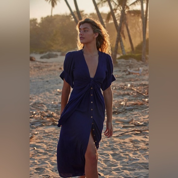 ❤️Free People Vintage Summer Midi Dress - Picture 1 of 8